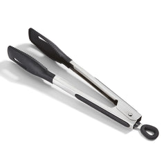 9" Squared Head Silicone Tongs