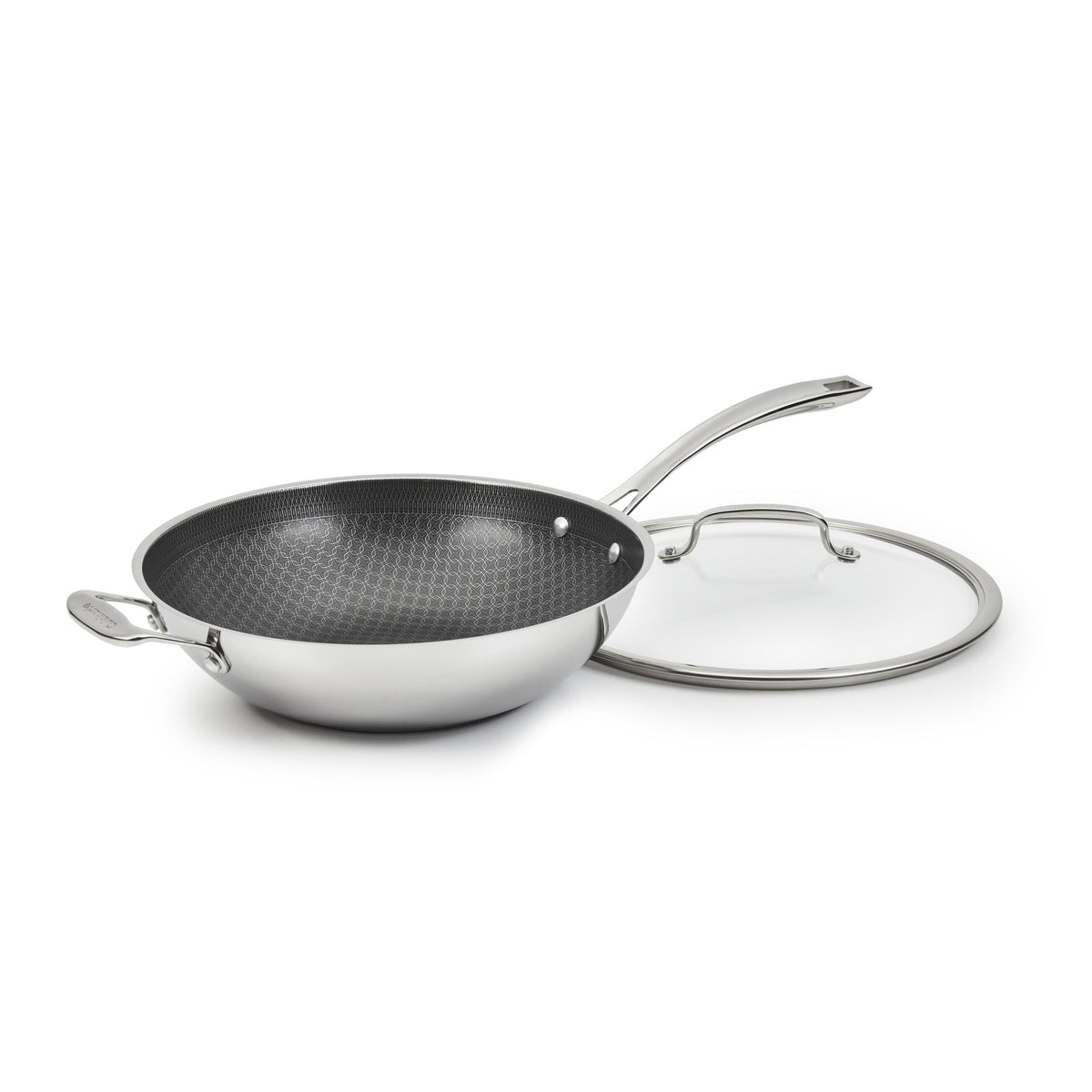 FusionPlus™ Stainless Steel 12" Wok with Lid and Helper Handle